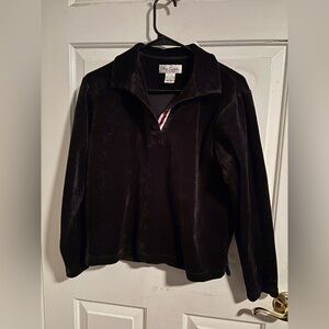 Vintage Oleg Cassini Sport Black Velvet Sweater